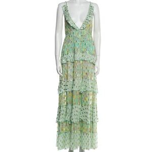 Miss June Paris tiered metallic maxi dress